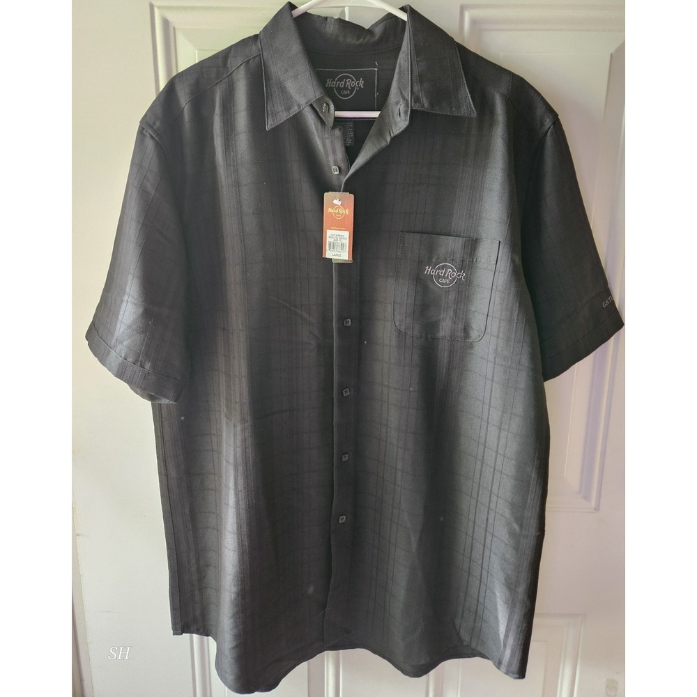 Hard Rock Cafe Gatlinburg TN Shirt Mens Large Black Button Up NWT Closed...